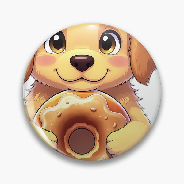 Item preview, Cute Golden Retriever Puppy Hugging Apple Cider Donut designed and sold by pumsquare.
