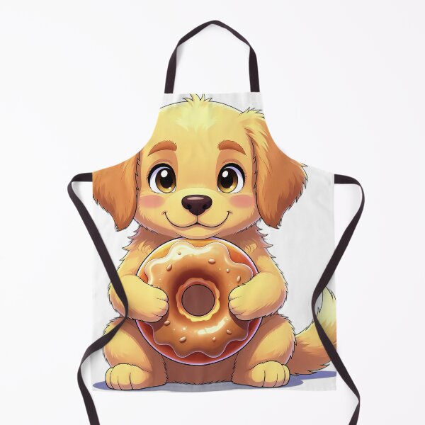 Item preview, Cute Golden Retriever Puppy Hugging Apple Cider Donut designed and sold by pumsquare.