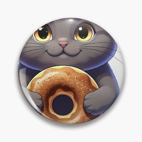 Item preview, Cute Scottish Fold Kitten Hugging Cinnamon Cider Donut designed and sold by pumsquare.