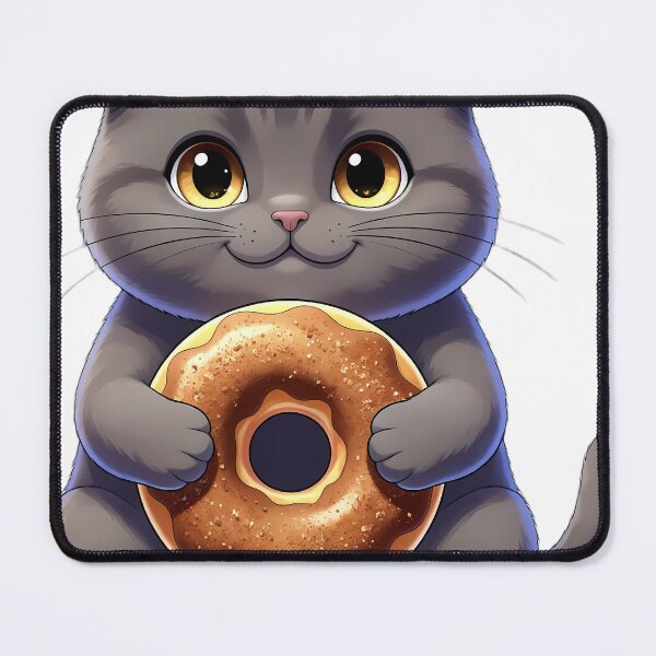 Item preview, Cute Scottish Fold Kitten Hugging Cinnamon Cider Donut designed and sold by pumsquare.