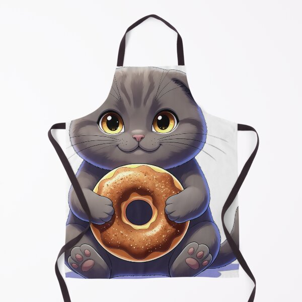 Item preview, Cute Scottish Fold Kitten Hugging Cinnamon Cider Donut designed and sold by pumsquare.