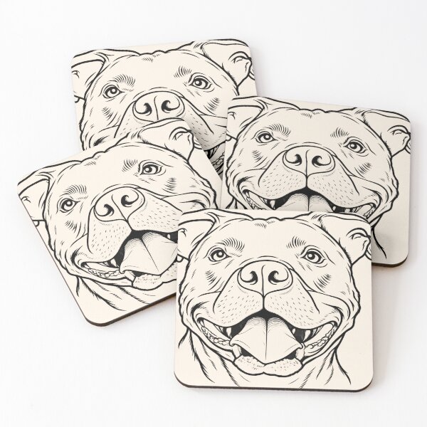 Item preview, Happy Pit Bull – Minimalist Dog Line Art designed and sold by sososweett.