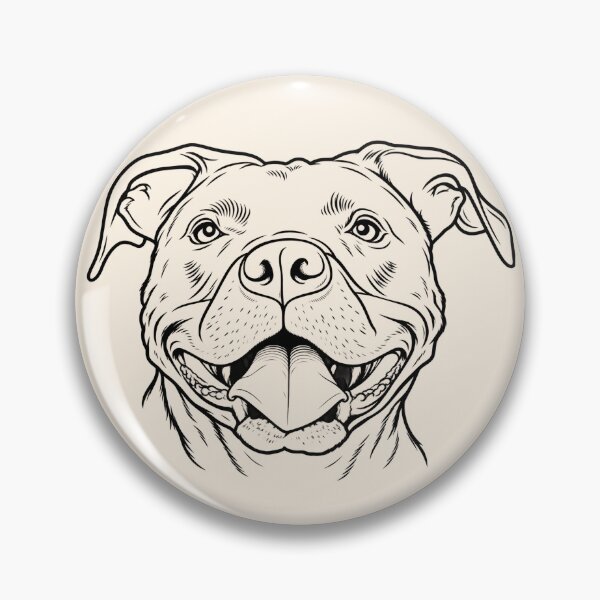 Item preview, Happy Pit Bull – Minimalist Dog Line Art designed and sold by sososweett.