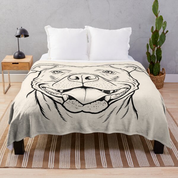 Item preview, Happy Pit Bull – Minimalist Dog Line Art designed and sold by sososweett.