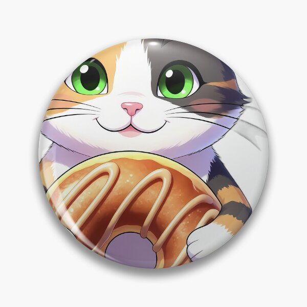 Item preview, Cute Calico Cat Hugging Glazed Apple Cider Donut designed and sold by pumsquare.