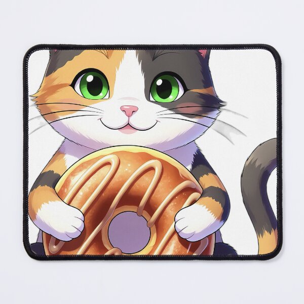 Item preview, Cute Calico Cat Hugging Glazed Apple Cider Donut designed and sold by pumsquare.