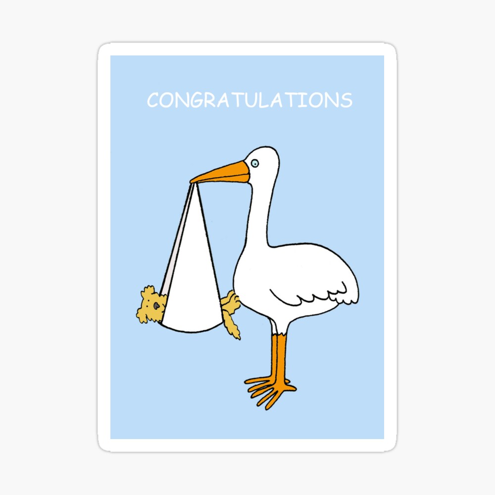 Congratulations New Pet Dog Fur Baby Cartoon Stork