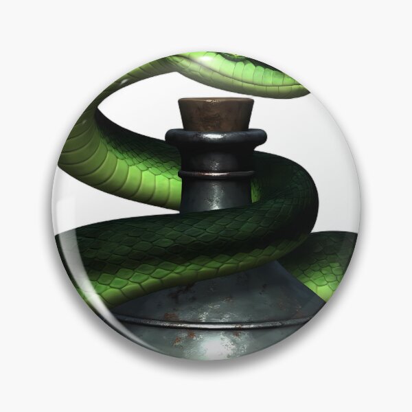 Item preview, Gothic Emerald Viper Antique Pewter Arsenic Flask designed and sold by IllumeInk.
