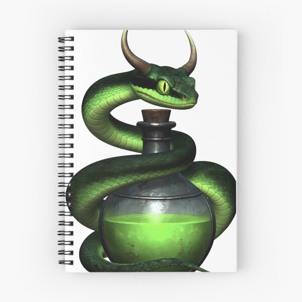 Item preview, Gothic Emerald Viper Antique Pewter Arsenic Flask designed and sold by IllumeInk.