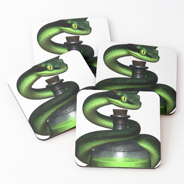 Item preview, Gothic Emerald Viper Antique Pewter Arsenic Flask designed and sold by IllumeInk.