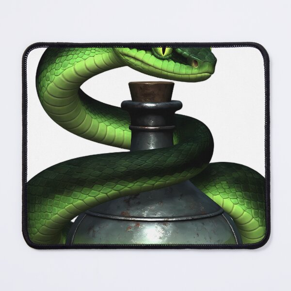 Item preview, Gothic Emerald Viper Antique Pewter Arsenic Flask designed and sold by IllumeInk.