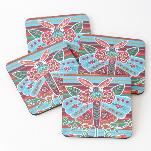 Item preview,  Colorful Moth with Flowers, Colorful Stripes designed and sold by Fani*.