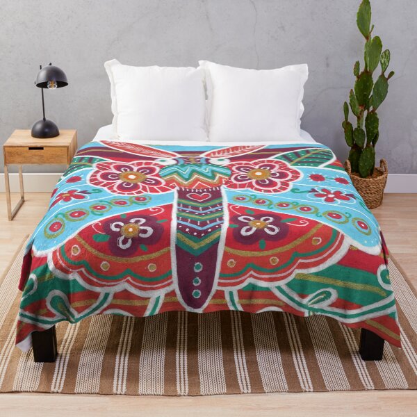Item preview,  Colorful Moth with Flowers, Colorful Stripes designed and sold by Fani*.