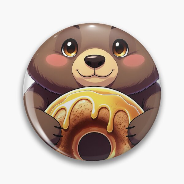 Item preview, Cute Brown Bear Cub Hugging Apple Cider Donut designed and sold by pumsquare.