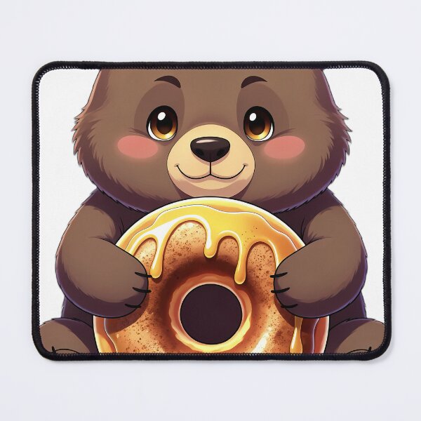 Item preview, Cute Brown Bear Cub Hugging Apple Cider Donut designed and sold by pumsquare.