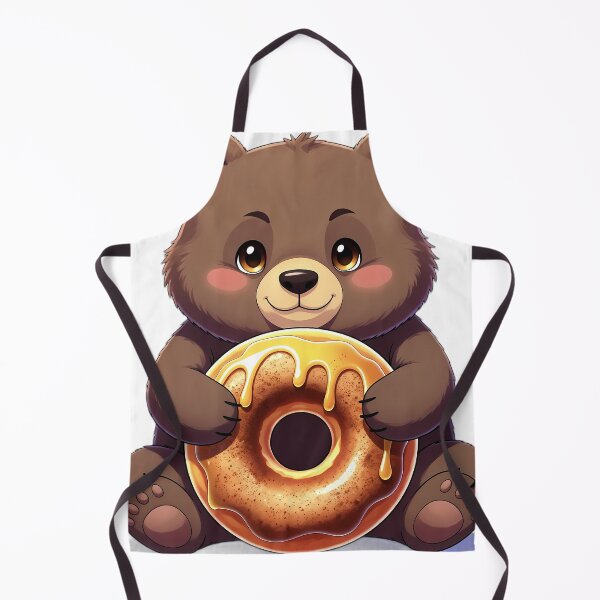 Item preview, Cute Brown Bear Cub Hugging Apple Cider Donut designed and sold by pumsquare.
