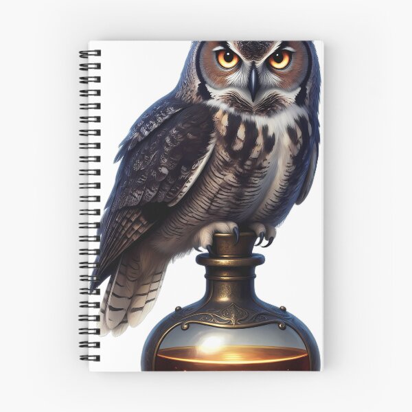 Item preview, Gothic Great Horned Owl Carved Bronze Poison Flask designed and sold by IllumeInk.