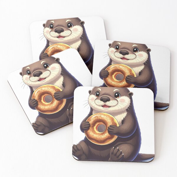 Item preview, Cute Sea Otter Hugging Golden Cider Donut designed and sold by pumsquare.