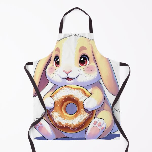 Item preview, Cute Holland Lop Bunny Hugging Apple Cider Donut designed and sold by pumsquare.