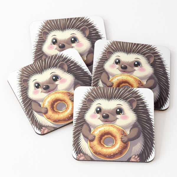 Item preview, Cute Hedgehog Hugging Mini Apple Cider Donut designed and sold by pumsquare.