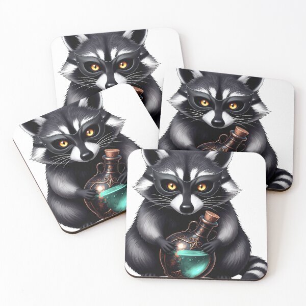 Item preview, Gothic Raccoon Antique Copper Poison Bottle designed and sold by IllumeInk.