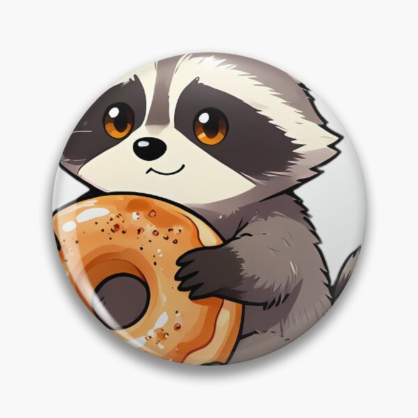 Item preview, Cute Raccoon Hugging Glazed Apple Cider Donut designed and sold by pumsquare.