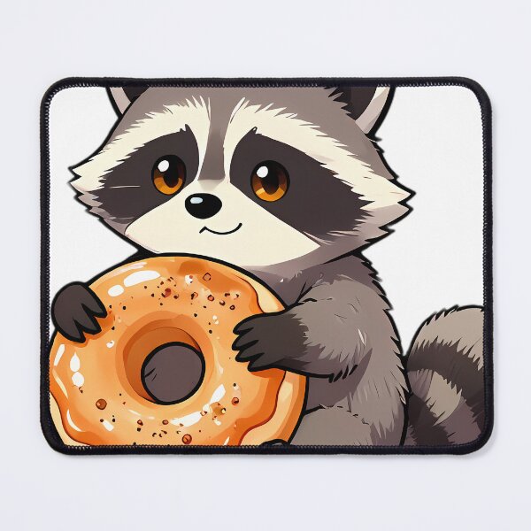 Item preview, Cute Raccoon Hugging Glazed Apple Cider Donut designed and sold by pumsquare.