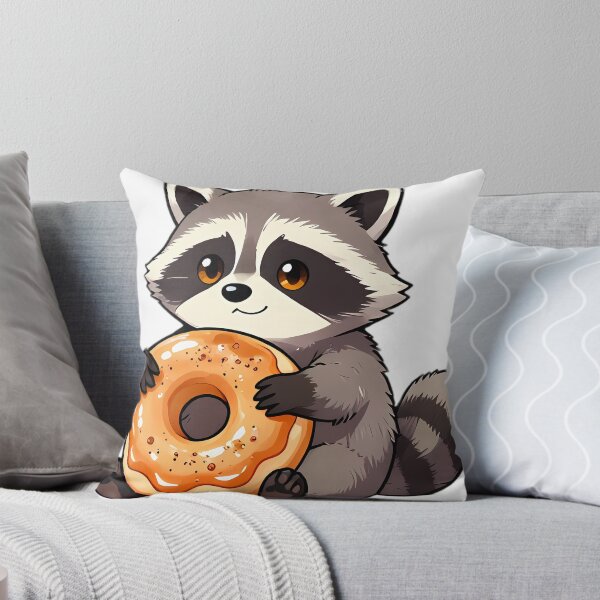 Item preview, Cute Raccoon Hugging Glazed Apple Cider Donut designed and sold by pumsquare.