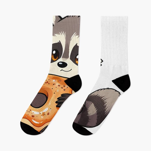 Item preview, Cute Raccoon Hugging Glazed Apple Cider Donut designed and sold by pumsquare.