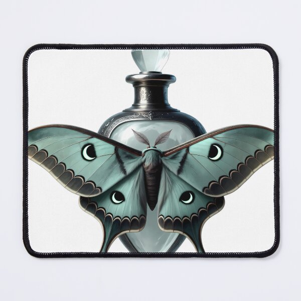 Item preview, Gothic Luna Moth Antique Silver Moon Elixir Phial designed and sold by IllumeInk.
