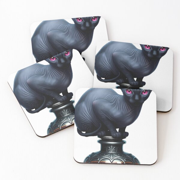 Item preview, Gothic Sphynx Cat Antique Pewter Poison Bottle designed and sold by IllumeInk.