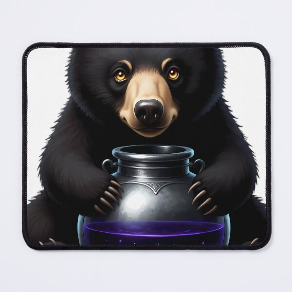 Item preview, Gothic Black Bear Cub Antique Pewter Poison Jar designed and sold by IllumeInk.