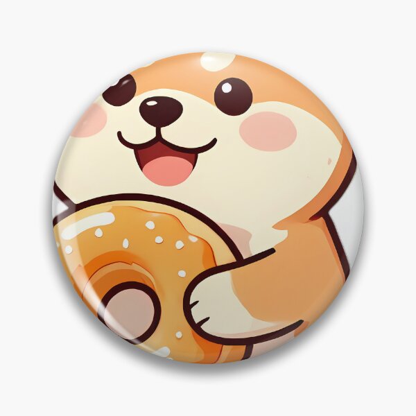 Item preview, Cute Shiba Inu Puppy Hugging Apple Cider Donut designed and sold by pumsquare.