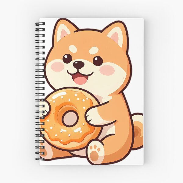 Item preview, Cute Shiba Inu Puppy Hugging Apple Cider Donut designed and sold by pumsquare.