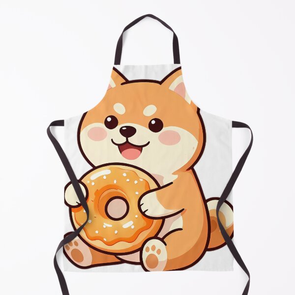 Item preview, Cute Shiba Inu Puppy Hugging Apple Cider Donut designed and sold by pumsquare.