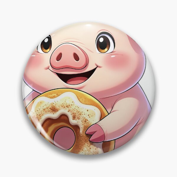 Item preview, Cute Baby Piglet Hugging Glazed Cider Donut designed and sold by pumsquare.