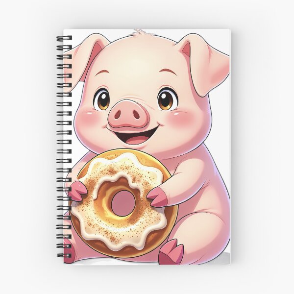 Item preview, Cute Baby Piglet Hugging Glazed Cider Donut designed and sold by pumsquare.