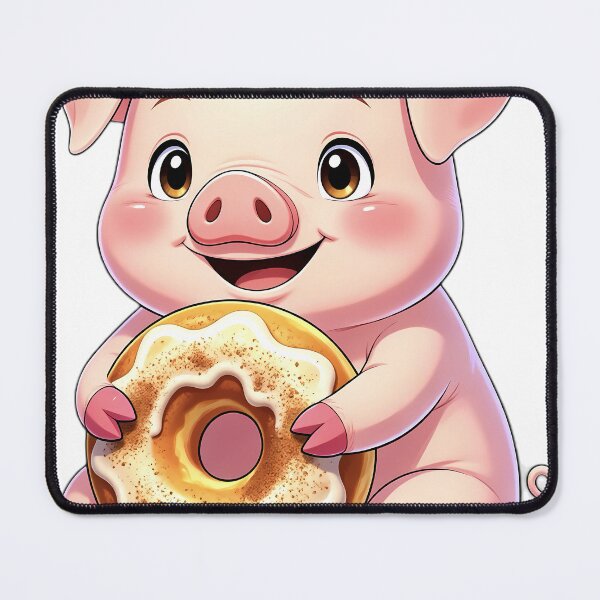 Item preview, Cute Baby Piglet Hugging Glazed Cider Donut designed and sold by pumsquare.