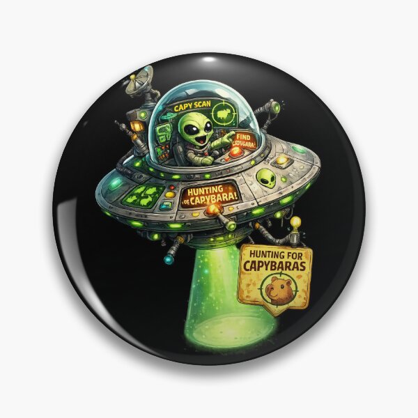 Item preview, Extraterrestrre Ovni Capybara - Alien Hunting For Capybaras Sticker designed and sold by Funnygiftsstudio .