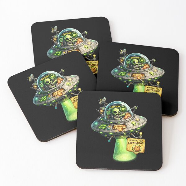 Item preview, Extraterrestrre Ovni Capybara - Alien Hunting For Capybaras Sticker designed and sold by Funnygiftsstudio .