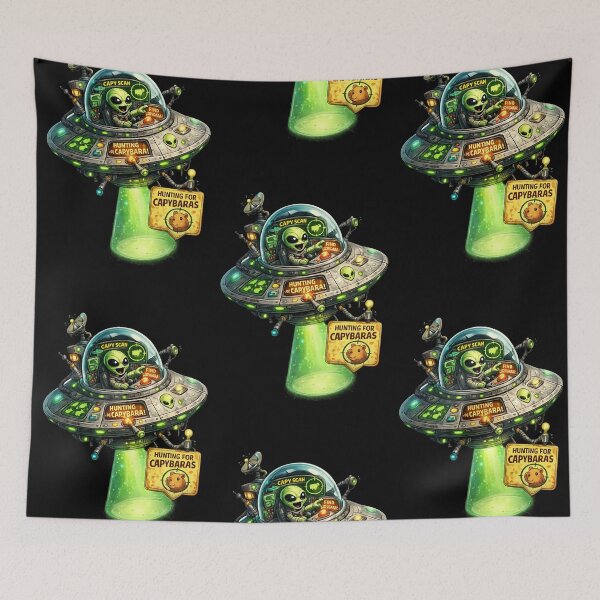 Item preview, Extraterrestrre Ovni Capybara - Alien Hunting For Capybaras Sticker designed and sold by Funnygiftsstudio .