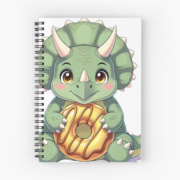 Item preview, Cute Chibi Triceratops Hugging Apple Cider Donut designed and sold by pumsquare.