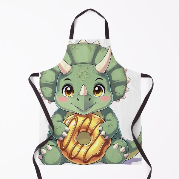 Item preview, Cute Chibi Triceratops Hugging Apple Cider Donut designed and sold by pumsquare.