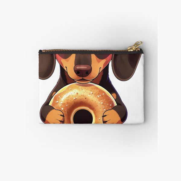 Item preview, Cute Dachshund Puppy Hugging Apple Cider Donut designed and sold by pumsquare.