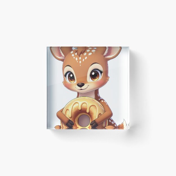Item preview, Cute Baby Deer Fawn Hugging Apple Cider Donut designed and sold by pumsquare.