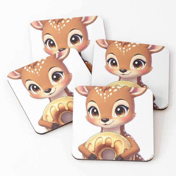 Item preview, Cute Baby Deer Fawn Hugging Apple Cider Donut designed and sold by pumsquare.