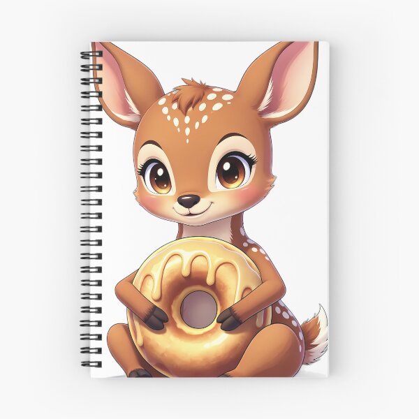 Item preview, Cute Baby Deer Fawn Hugging Apple Cider Donut designed and sold by pumsquare.