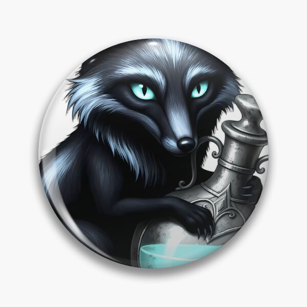 Item preview, Gothic Silver Fox Antique Pewter Elixir Phial designed and sold by IllumeInk.