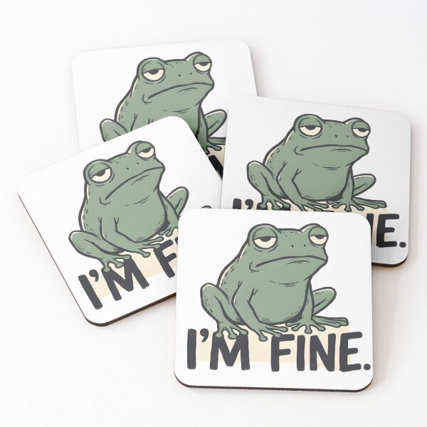 Item preview, I'm Fine Funny Grumpy Frog T-Shirt Sticker designed and sold by Naviora.