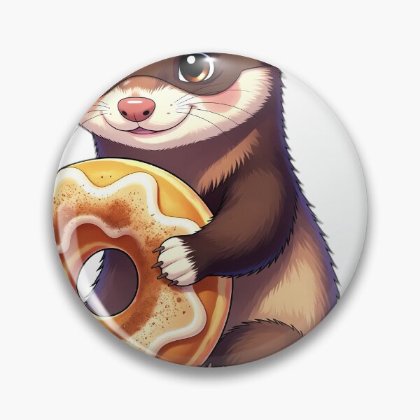 Item preview, Cute Ferret Hugging Glazed Apple Cider Donut designed and sold by pumsquare.